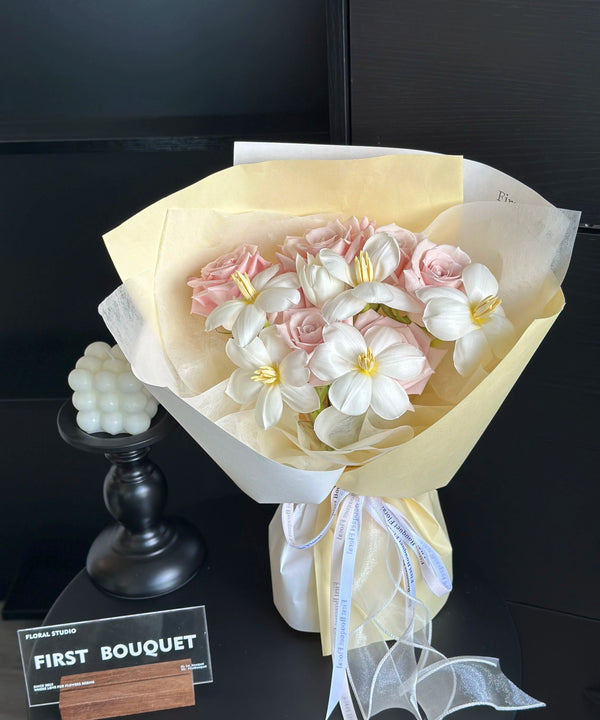 Tulip & Rose Bouquet｜郁金香粉玫瑰