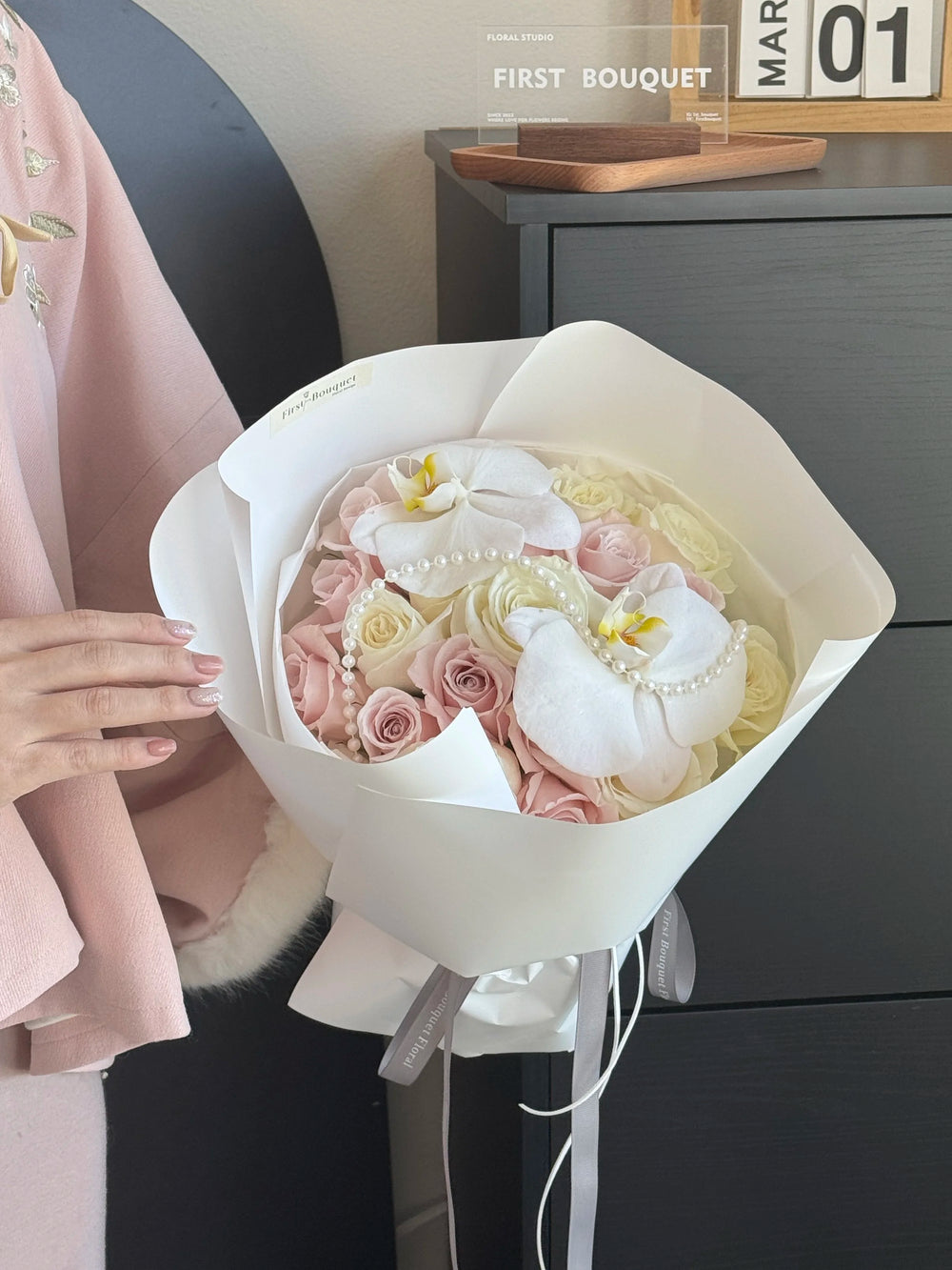 Graceful Rose Bouquet｜白粉玫瑰