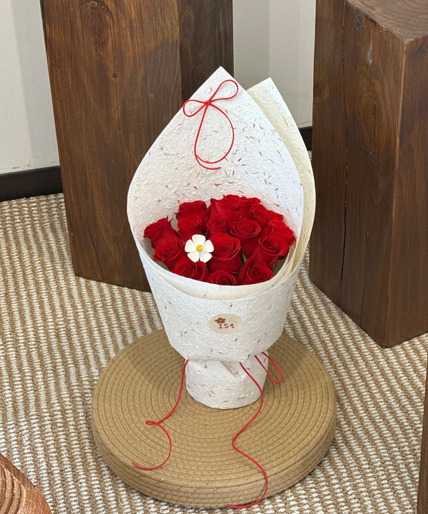 Red Rose Wrapped in Petals