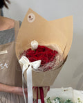Red Roses &amp; White Tulip Bouquet